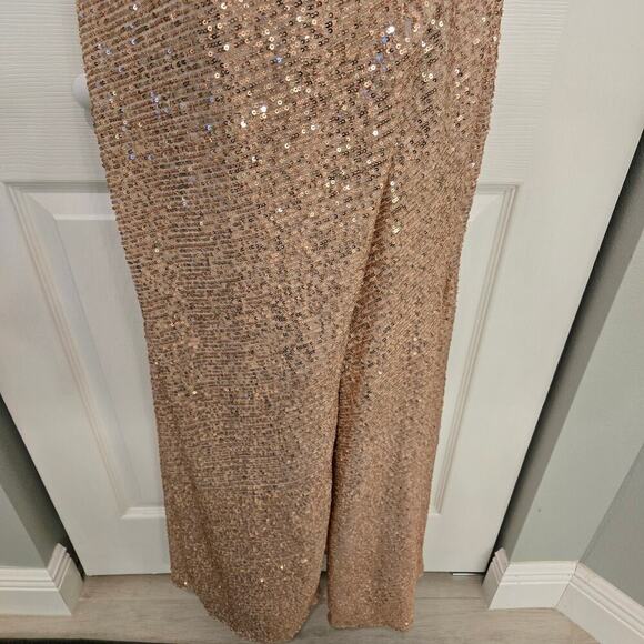 Morgan & Co Nina Sequin Gown sz 9 in Gold Prom Formal homecoming - Picture 7 of 12